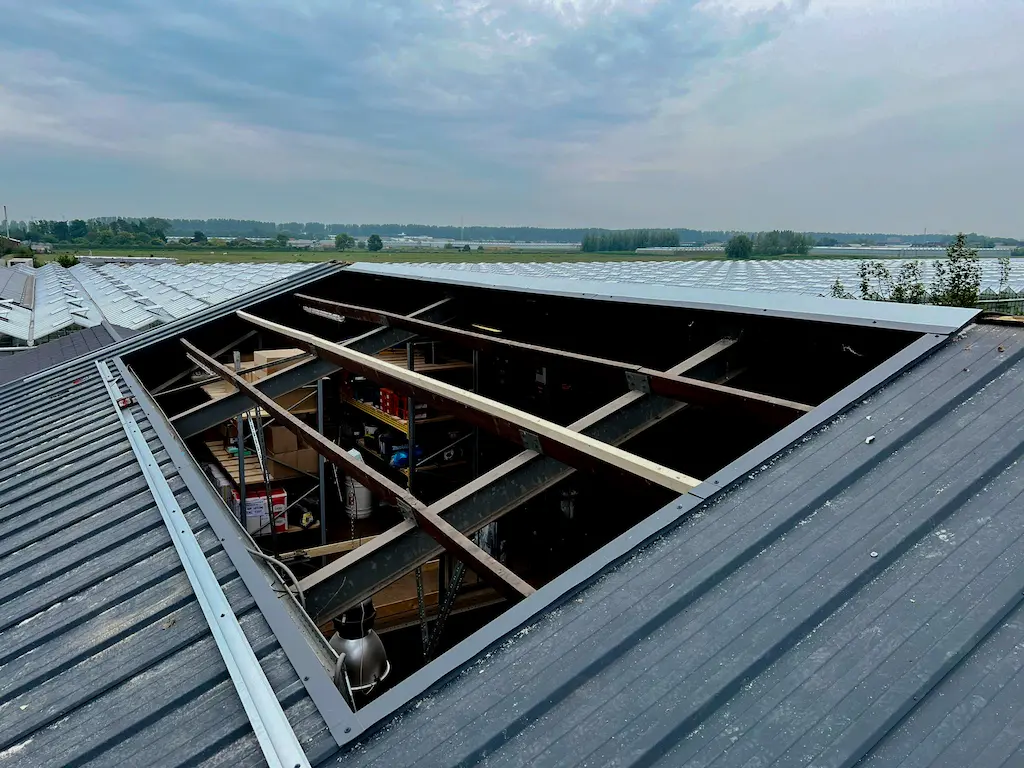 Deel waarop de lichtstraat geplaatst moet worden in Nieuwerkerk a/d IJssel